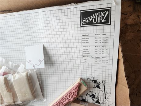 Stampin up graph paper & twill tape, misc stamps