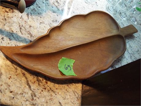 Wood Leaf Serving Tray