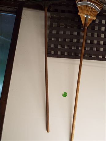Outdoor Rake and Broom