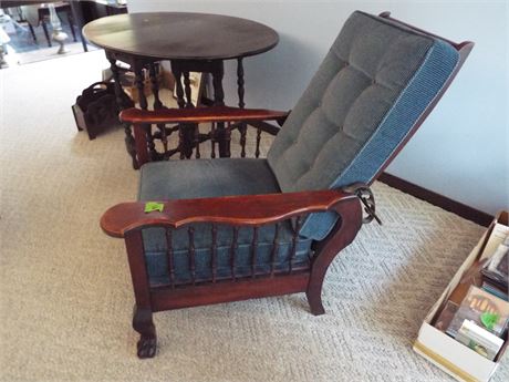 Vintage Wood Recliner Chair