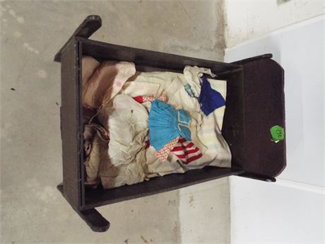 Antique Cradle and Doll Clothes