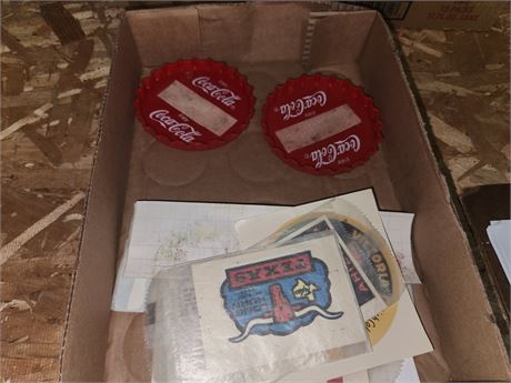 Vintage stickers and Coke Advertising