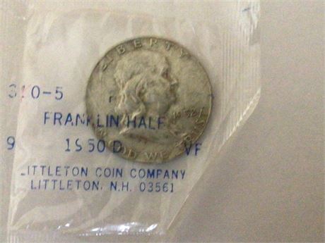 1952-D Ben Franklin 1/2 dollar - Littleton Package Marked wrong- Coin is 1952-D