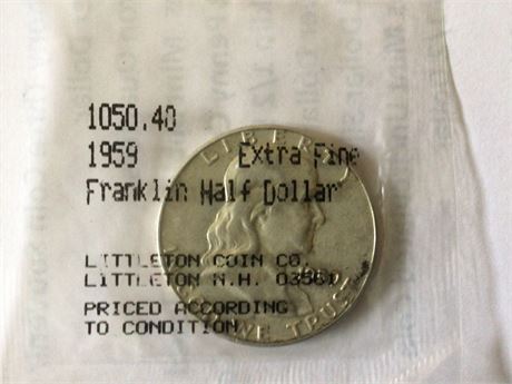 1959 Franklin 1/2 Dollar