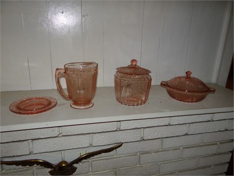 Pink Depression Glass - Lid Repaired
