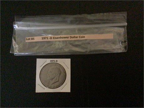 1971 - D Eisenhower Dollar Coin