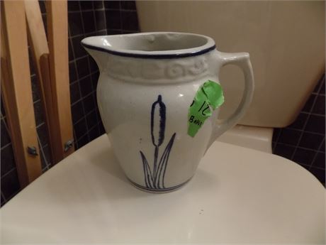 Pitcher with Cat Tail Decor