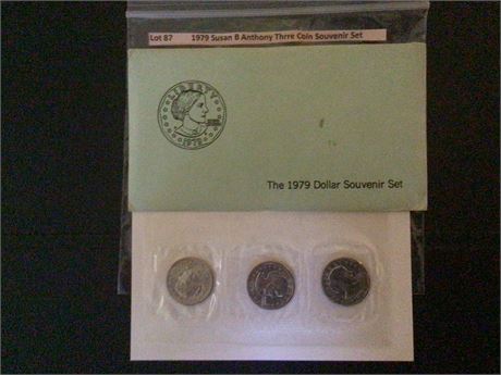 1979 Susan B. Anthony Three Coin Souvenir Set