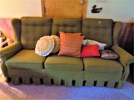 Vintage Early American Sofa, Green