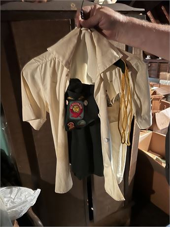 Vintage Clothes in Cardboard Cabinet
