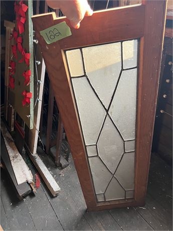Leaded Glass Windows Pair