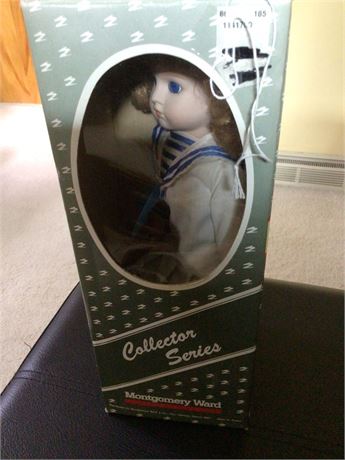 Vintage Porcelain Doll - New In Box - 12" Tall