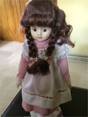 Vintage Porcelain Doll - New in Box - 16" Tall