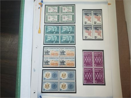 4 pages of Commemorative Stamps in Mint Condition