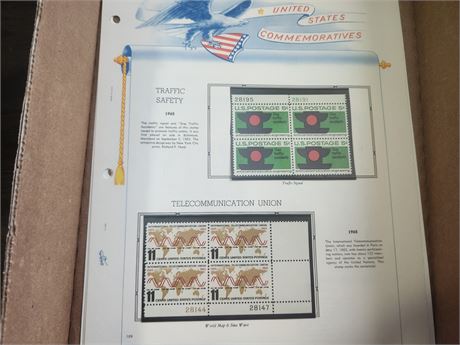 4 pages of Commemorative Stamps in Mint Condition