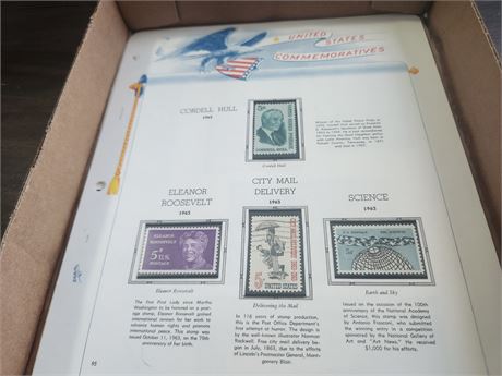 4 pages of Commemorative Stamps in Mint Condition