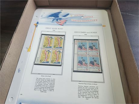 4 pages of Commemorative Stamps in Mint Condition