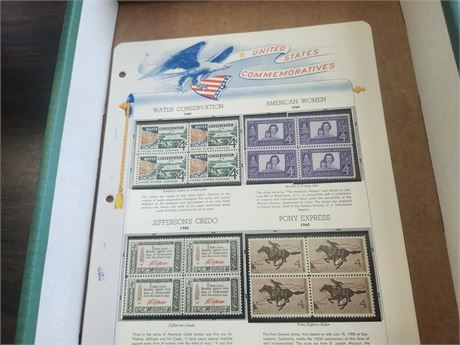 4 pages of Commemorative Stamps in Mint Condition