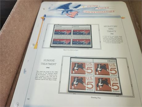 4 pages of Commemorative Stamps in Mint Condition