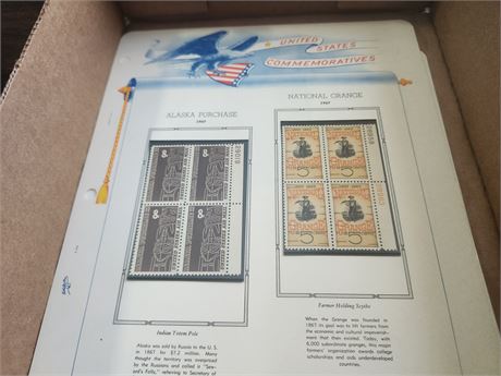 4 pages of Commemorative Stamps in Mint Condition