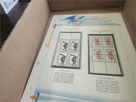 4 pages of Commemorative Stamps in Mint Condition