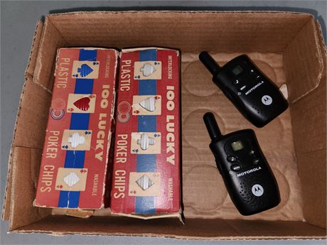 Poker Chips & Motorola Walkie Talkies
