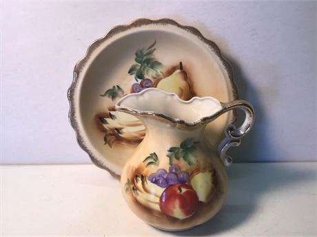 Vintage Enesco Pitcher & Bowl