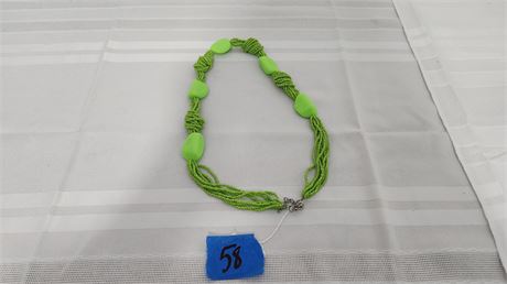 Lime green beaded necklace