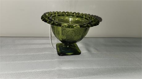 Vintage Glass Avacodo Green Candy Dish 3"