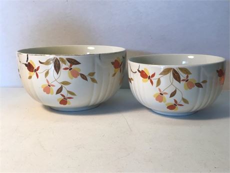 2 Hall Autumn Leaves Mixing Bowls