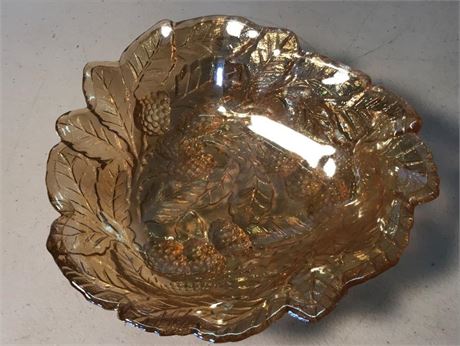 Vintage Indiana Carnival Amber Candy Dish