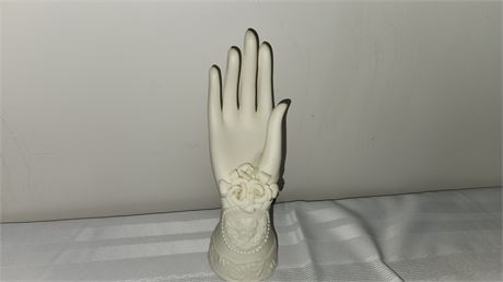 Bisque Porcelain Hand Jewelry Display 8 1/2"