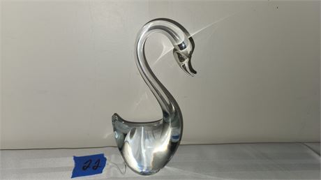 Clear Glass Swan 6 1/2 "