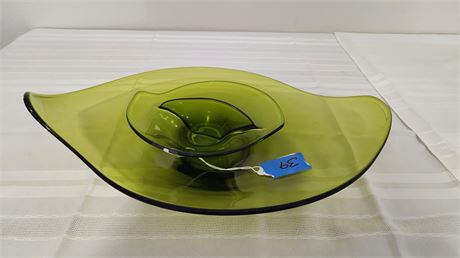 Viking Glass Boomerang Tray and Candy Dish 16" x 11"