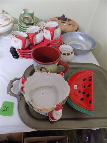Holiday/ Santa Dishes, Corn Dishes, Pie and Fruit Dishes