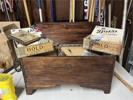 Box Filled with Vintage Memorabilia