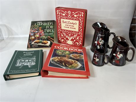 Cookbooks and Syrup Containers