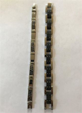Stamped S. Stainless Bracelets