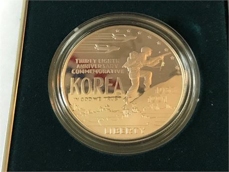 1991 Korean War Memorial Coin Silver Dollar Proof with C.O.A.