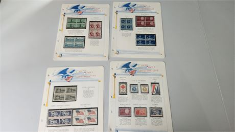 Lot Of 4 Pages Of Commemorative Mint Pages