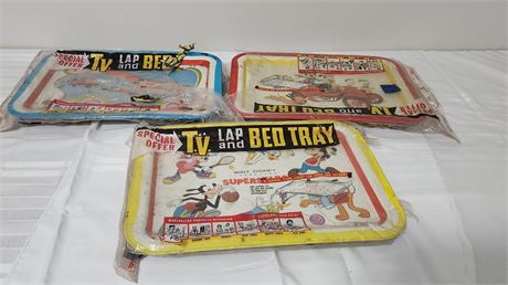 Lot Of 3 Vintage Mickey Mouse T.V, Trays