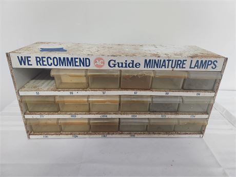 AC Delco Light Bulb Cabinet. Missing 1 Drawer
