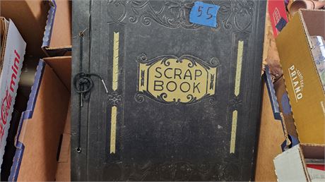 Vintage Scrapbook With Magazine Picture Cutout Of Celebrities.