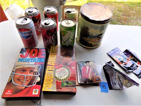 Collectible Soda Cans, VHS Tapes, Elvis Cards