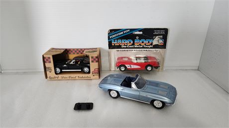 2 Die Cast & 1 Plastic Corvettes