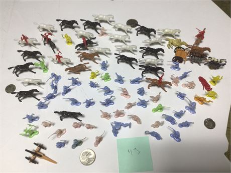 Miniature Cowboy and Indian Figures Plastic
