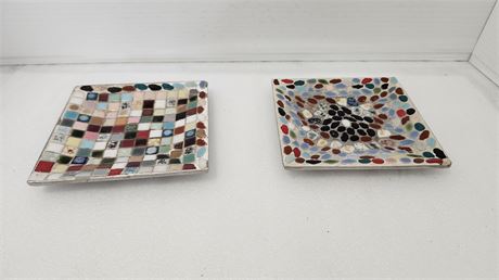 Mid Century Mosaic Tile Trinket dishes