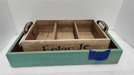 2 Wooden Display Boxes With Handles