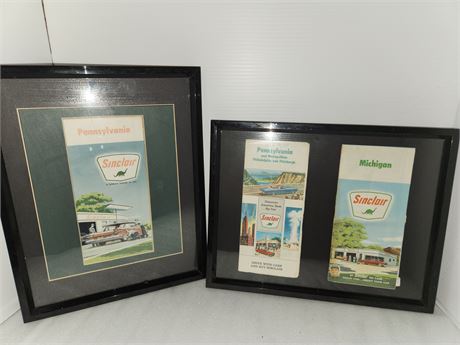 Framed Sinclair Gas Station Maps