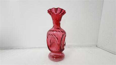 Unmarked Fenton Polka Dot Pinch Vase